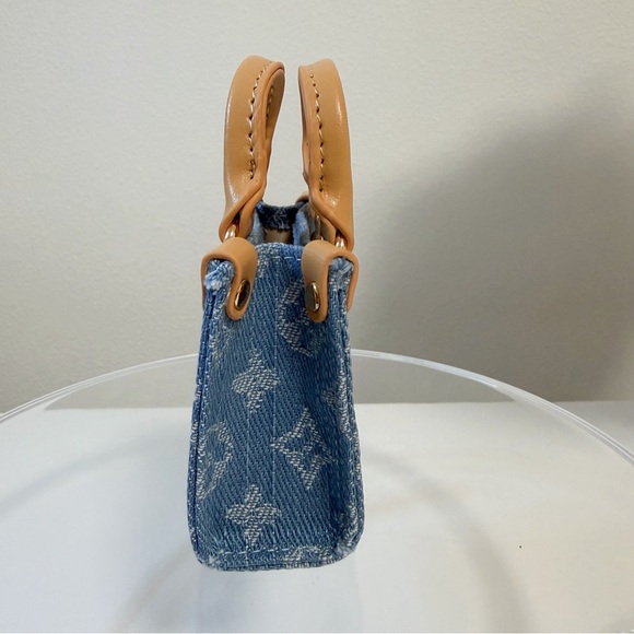 Mini Denim Tote Bag Charm | Cute Monogram Style Accessory - Picture 3 of 8